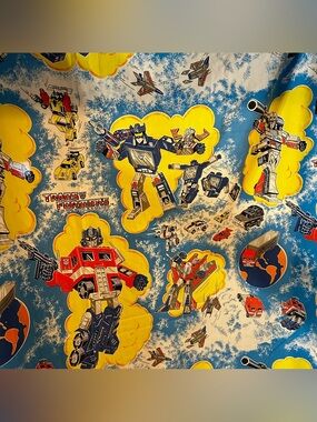 Vintage 1984 Transformers G1 Twin Sheet Set Flat Fitted Optimus Prime Soundwave